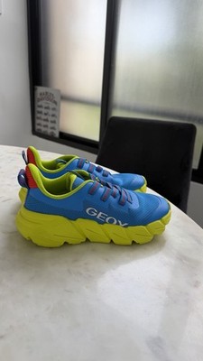 GEOX Kids Sneakers Blue Neon Yellow US 5 UK 4 EU 37 New Without Box
