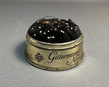 Needle Pin Cushion Metal Vintage Antique early 1900s Gutermann Advertising