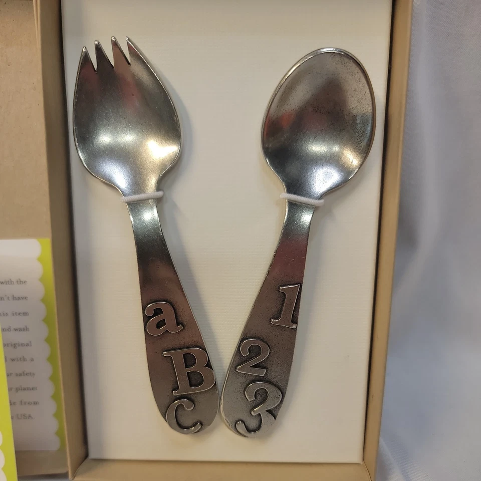 Colmena Peltre Sin Plomo Bebé Cerdo y Cuchara ABC 123 NUEVO EN CAJA Foto 2 de 4