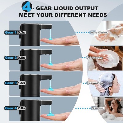 Automatic Soap Dispenser Liquid Touchless 13.52oz/400ml Wall USB Rechargeable