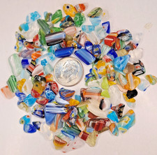 Millefiori Style Tumble Polished Chips smooth sea glass for crafts A4