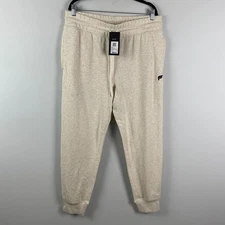 Fabletics Year Round Terry Jogger Sweatpants Mens Size XL Bone Heather Beige