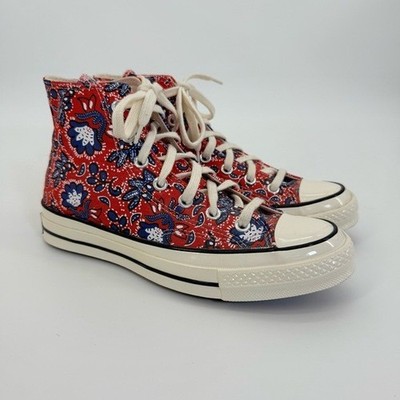 Converse Chuck 70 171072C Paisley Habanero Red Egret Rush Blue Shoes WO S 8
