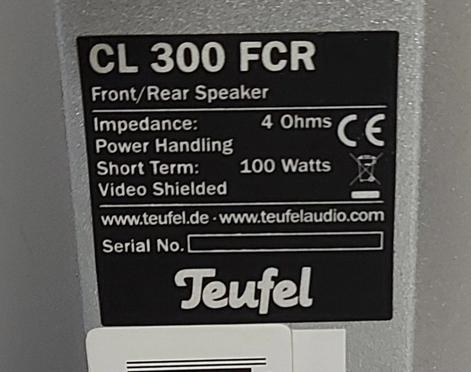 Teufel CL 300 C Lautsprecher 2-Wege Center 100W ALU * silber + 2x CL 300 FCR - Bild 3 von 4