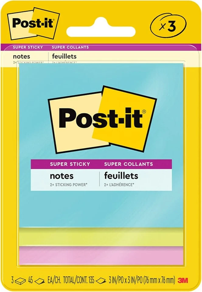 Recyclable Sticky Notes, 3x3 in, Bright Neons, 3 Pads - Image 3 of 4