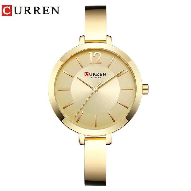 Montre femme CURREN en acier or avec bracelet ultra fin de 30mm