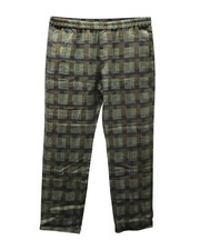 Dries Van Noten Check Linen Trousers In Linen Men Green Size 50
