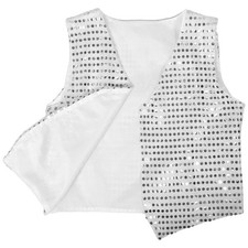 Boys Girls Sequined Waistcoat - Shiny Costume Top - Fancy Glitter Vest Outfit