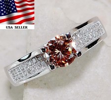 2CT Treated Padparadscha Sapphire 925 Sterling Silver Ring Sz 6 GB1-2