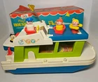 VTG Fisher Price Play Family Houseboat 1972 W/Box #985 Little People Incomplete