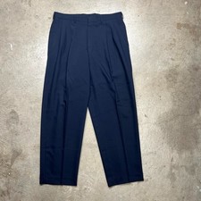 Vintage 80s Pleated Trousers Navy blue 32x30