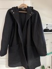 Privat weiß sehr guter Zustand Melton Bell Parka schwarz Wolle mit Kapuze, Herren XL, Größe 6. "