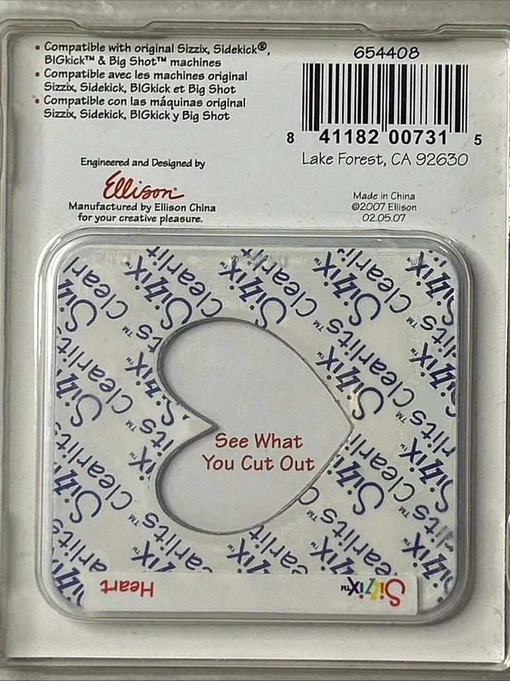 Sizzix Clearlits Die Corazón Hacer Tarjetas Álbumes de Recortes Papel Artesanías Foto 4 de 4