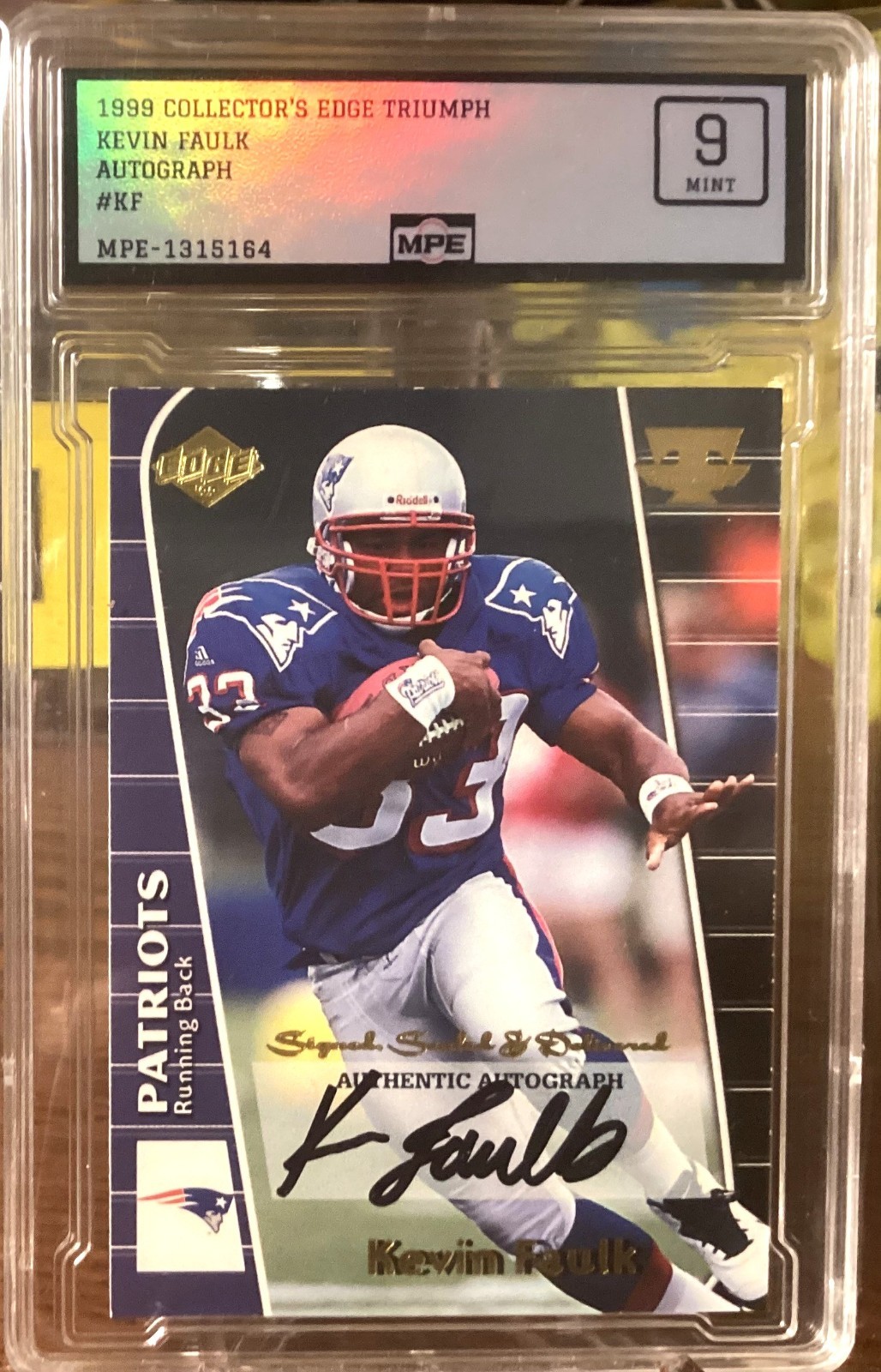Kevin Faulk Collectors Edge Triumph Signed, Sealed, Delivered #KF Autograph Sealed Delivered