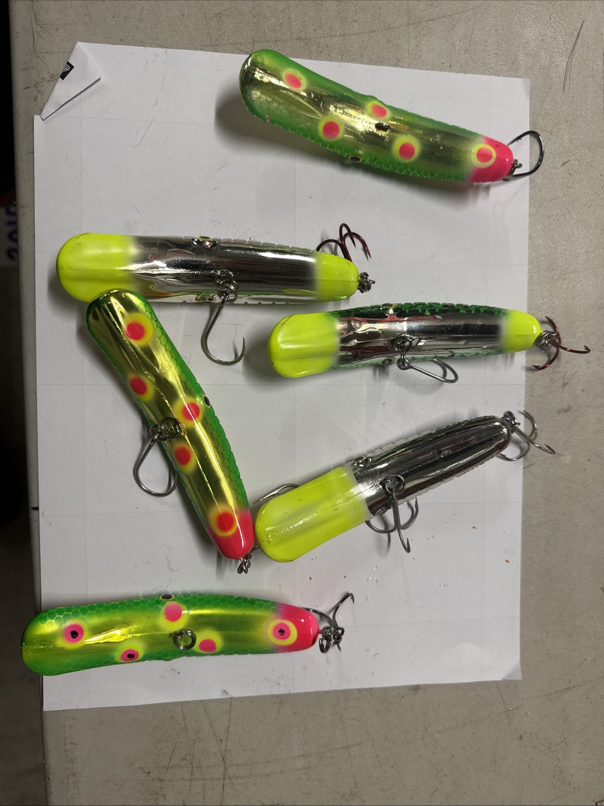 Yakima Worden's 4.5 Maglip Plugs Lot Of 6 Green In Color