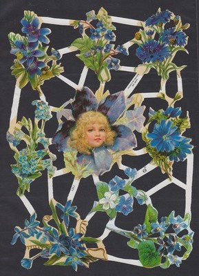 glanzbilder bogen   EF 7101  Mädchen und Blumen