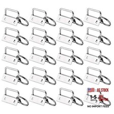 50 Sets Key Fob Hardware Keychain Wristlet with Split Ring 1 Inch by 50