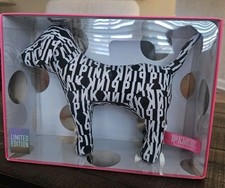 RARE VICTORIA'S SECRET PINK PLUSH DOG BLACK  WHITE PRINT