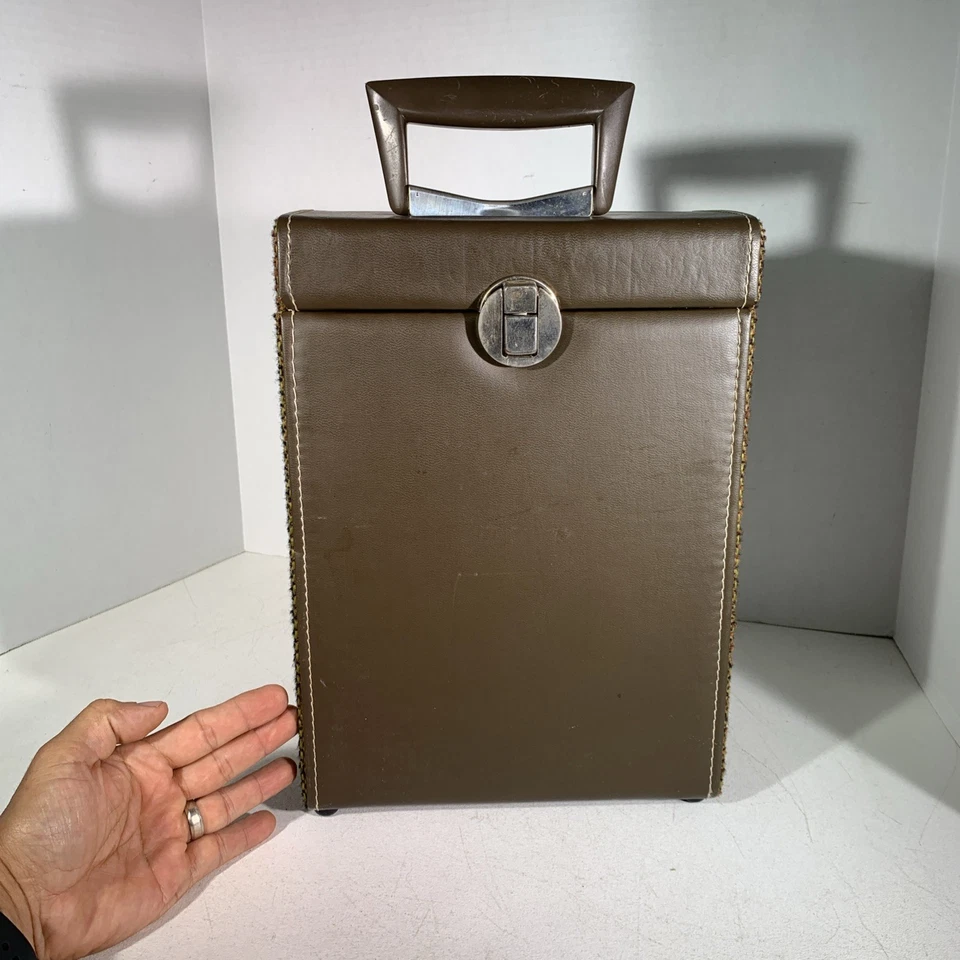 Винтажный держатель для 2 винных бутылок камердинер дорожный коричневый ретро чехол для хранения - Изображение 3 из 4