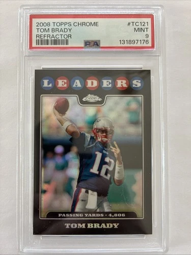 2008 Topps Chrome Tom Brady Leaders Refractor #TC121 PSA 9 Patriots