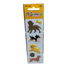 Vintage Sandylion Puffy Fuzzy Dog Puppy Stickers New In Package sealed