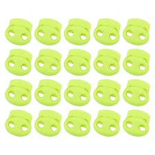 Plastic Spring Cord Locks, 20Pcs Shoe Lace Tie Lock (Fluorescent Green)