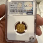 1927 $2.50 Indian Head Gold Quarter Eagle Coin NGC Ms62