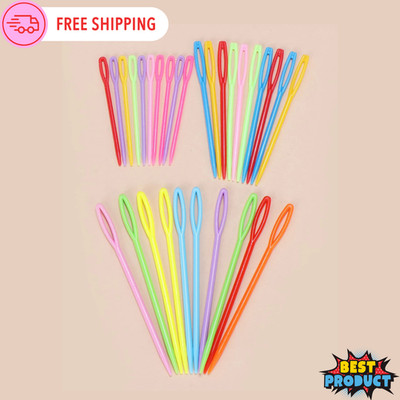 30pcs Knitting Needle Set Colorful Plastic Hand Sewing Needles For DIY, Crafting