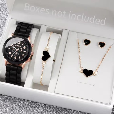 Lot of 5 or 6 Women Quartz Watches, Silicone Strap, Set 