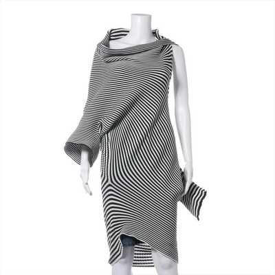 ISSEY MIYAKE 23AW Polyester Cut & Sew 2 Ladies' White x black  IM33KH319 borders