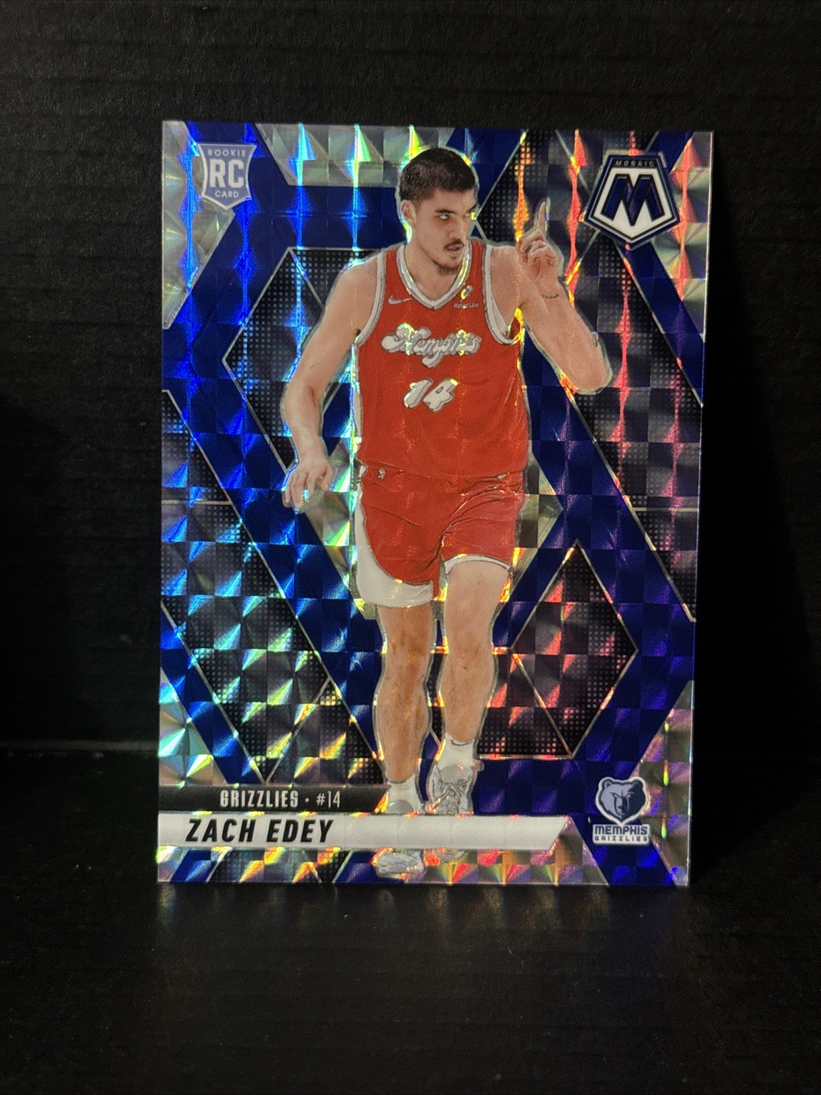 Zach Edey 2024-25 Panini Mosaic Choice Blue Mosaic Prizm/45 Grizzlies RC #248