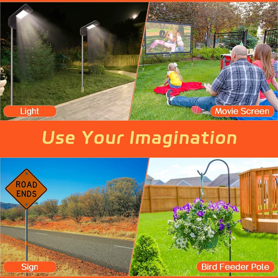 Anclaje para sombrilla de playa, poste de anclaje de tierra de metal resistente de 17 pulgadas sin excavación Foto 3 de 4