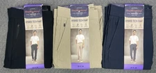 Weatherproof Vintage Men's Tech Pant Size 30x34 Lot of 3 Black, Tan & Blue NWT
