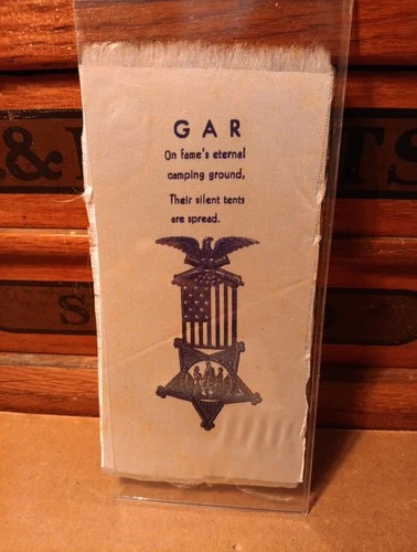 Original GAR  Silk Ribbon With Medal Picture 3.5 X 7 Inches Circa 1880's?