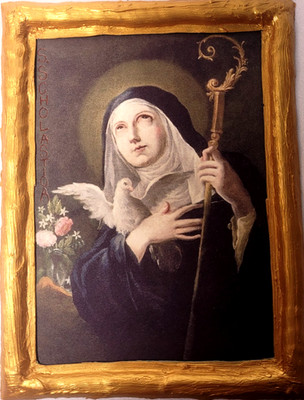 Saint Scholastica of Nursia Roman Catholic Religious Ecclesiastical Icon Art