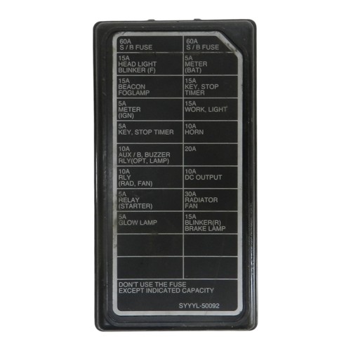 2018 KUBOTA RTV-X900 FUSE BOX LID SYYYB-W0020