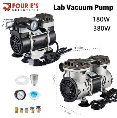 Lab Oilless Vacuum Pump 380W/180W 85L/min 110V Lab Pump with Gauge Meter NEW
