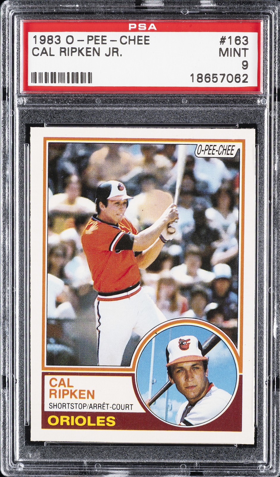 1983 O-PEE-CHEE #163 CAL RIPKEN JR. PSA 9