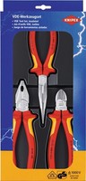 Knipex 00 20 12 Zangen-Satz Elektro-Paket Inhalt 3-Teilig Vde Verchromt Kunststo
