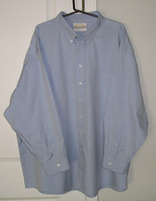 NWOT ROUNDTREE/YORKE GOLD LABEL NON-IRON EZ WASH BLUE DRESS SHIRT 20/35 BIG