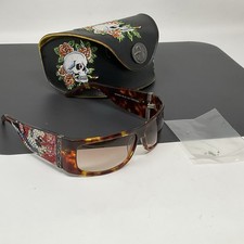 Ed Hardy EHS 004 63-12 120 Tortoise - Sunglasses w/ Case