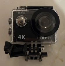AKASO EK7000 4K Action Camera – Waterproof Case, Great Condition