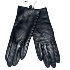  99 NORDSTROM Black Leather Gloves Cashmere Lined Touch Screen Compatible 6