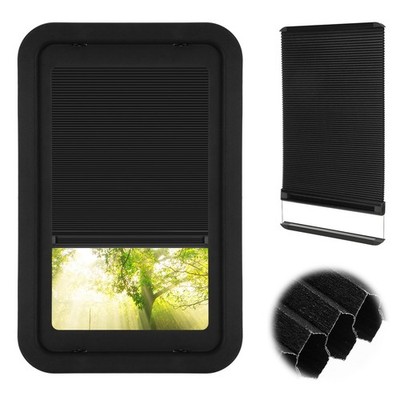 12'' x 21'' Double Layer Cellular RV Entry Door Window 12''W x 21''H, Black