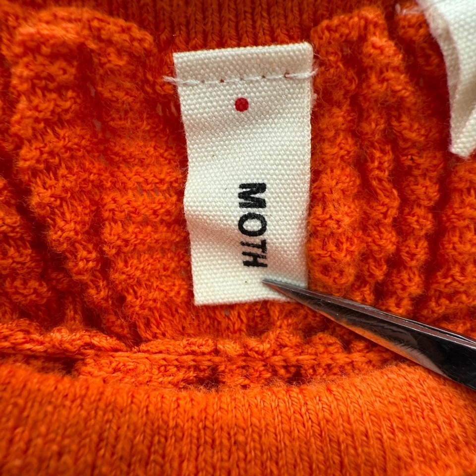 Top tejido Moth Anthropologie Dolman manga corta naranja mezcla seda para mujer pequeño Foto 3 de 4