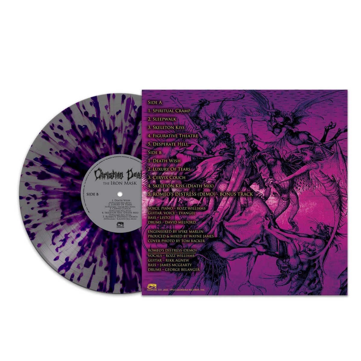 WACO JESUS LP デスメタル　グラインドコア！ Christian Death - The Iron Mask (Silver-Purple Splatter Vinyl