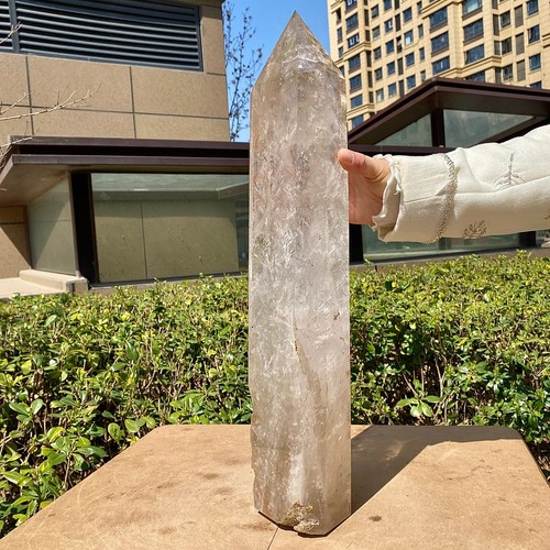 21.2LB Rare white crystal transparent crystal obelisk - natural crystal pillar - 第 5/13 張圖片