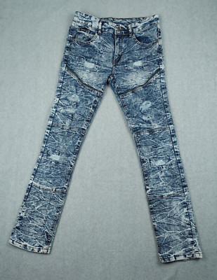 Brooklyn's Best Stretch sz 16 jeans 90's Acid Wash Distressed Straight 29X29.5