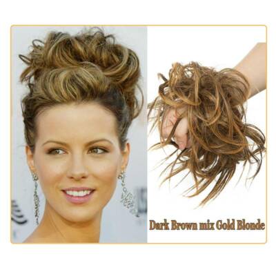 7'' Messy Bun Hair Piece Scrunchie Updo Real Thick Hair Extensions as Human Hair