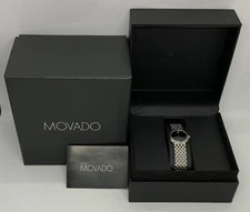 Movado Museum Watch 84-A1-1835 Stainless with Box/Case**New Battery**EUC